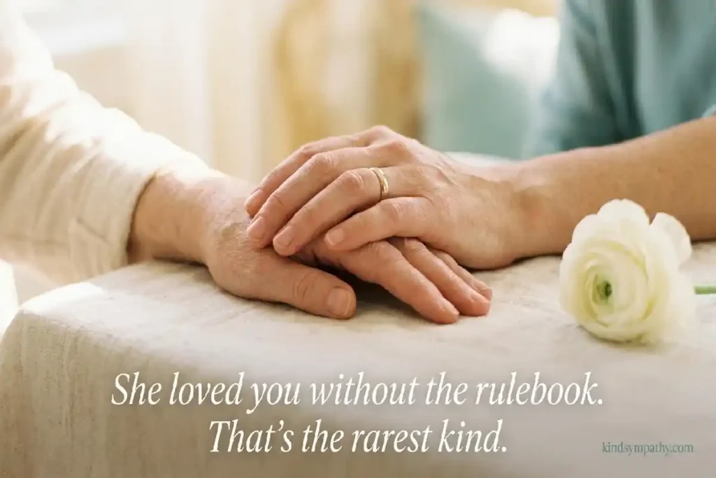 Comforting hands clasped together — sympathy for loss
of aunt — gentle support and condolence