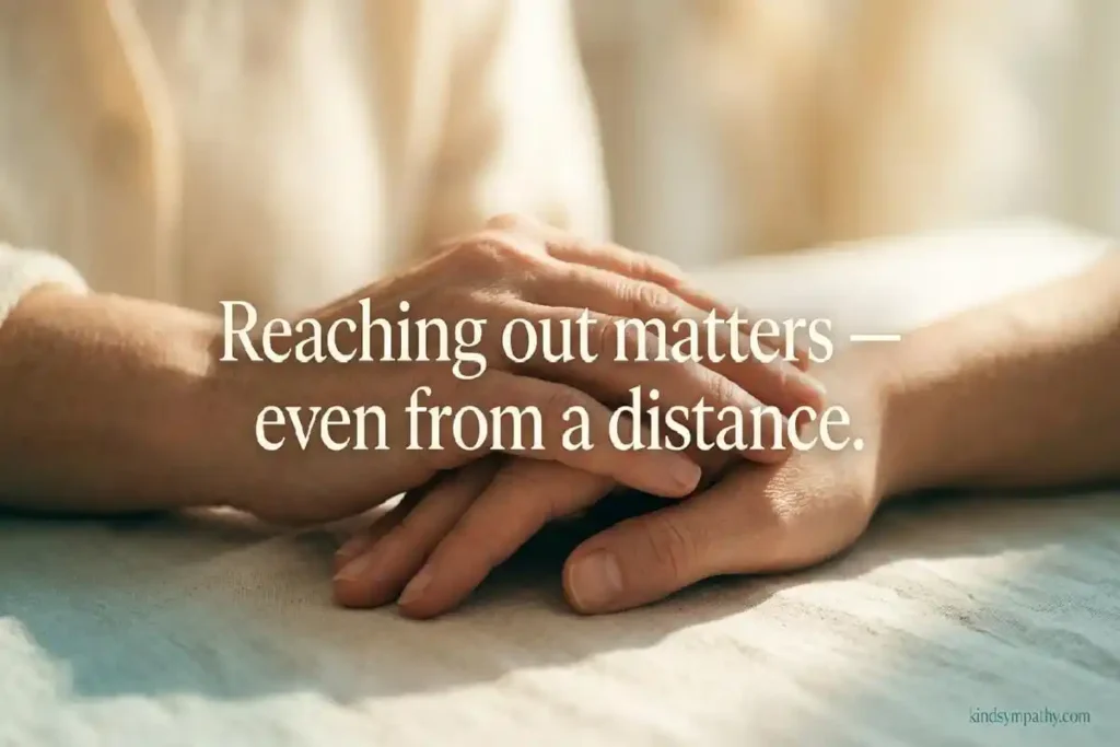 Two hands in quiet gesture of comfort — sympathy messages for someone you don't know well