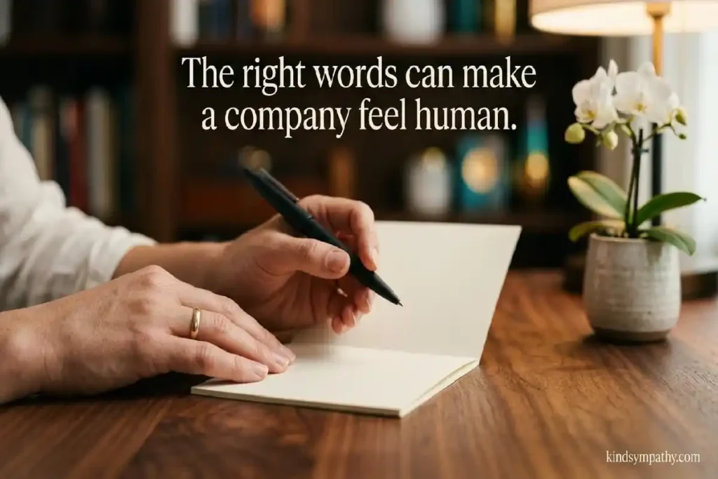 Writing a corporate condolence message — finding the right words for a company sympathy note