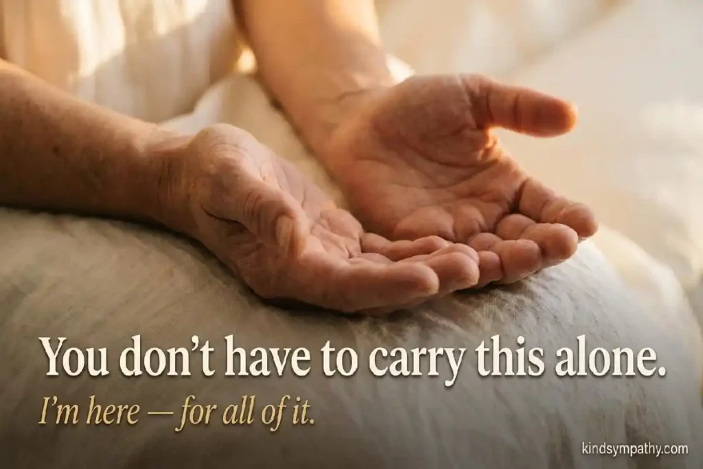 Sympathy messages for suicide loss β open hands in warm light representing compassionate presence and support for someone grieving a suicide loss, kindsympathy.com