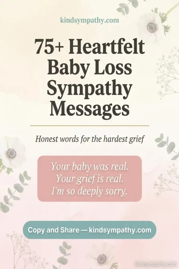 `75 heartfelt sympathy messages for baby loss — infant loss condolence words — kindsympathy.com Pinterest`