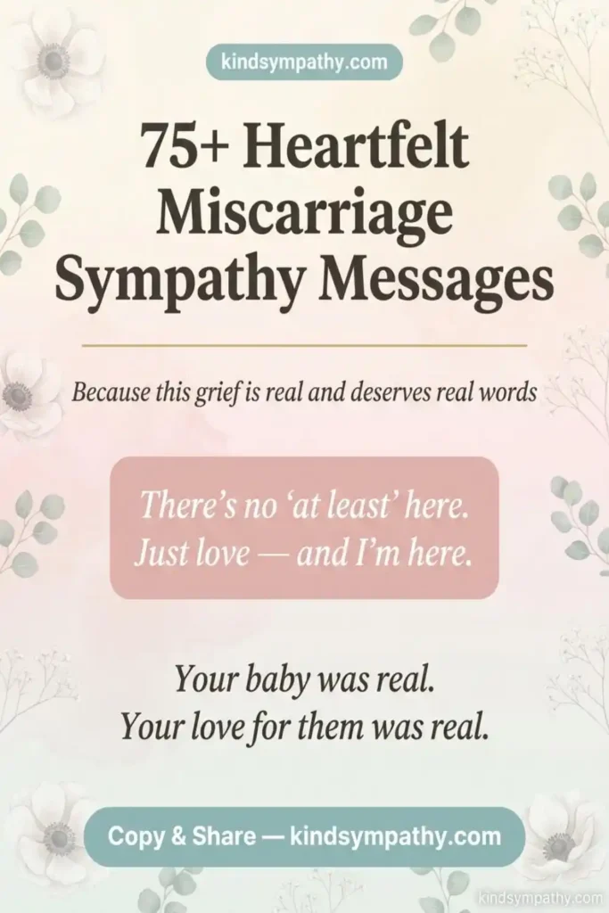 75 heartfelt miscarriage sympathy messages — pregnancy loss condolence words — kindsympathy.com Pinterest