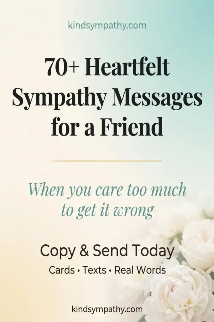 70+ heartfelt sympathy messages for a friend Pinterest pin — 
   copy and send today 