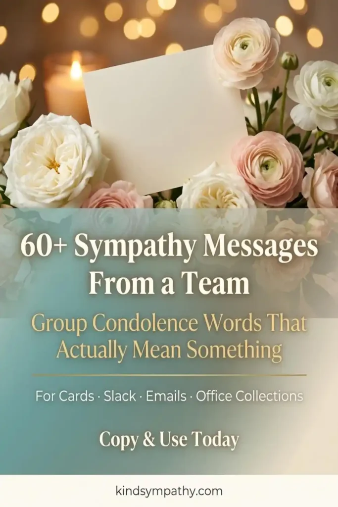 60+ sympathy messages from a team — heartfelt group condolence words for cards, Slack, and emails — copy and use today — kindsympathy.com