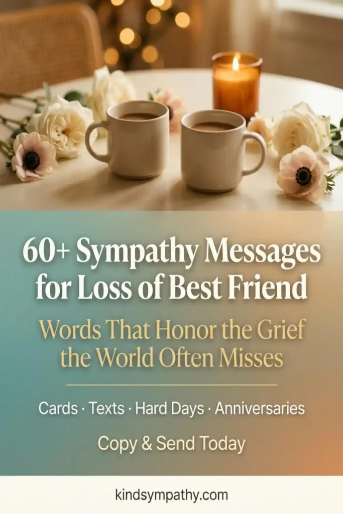 60+ sympathy messages for loss of best friend — heartfelt condolence words for cards, texts, and the hard days — copy and send today — kindsympathy.com