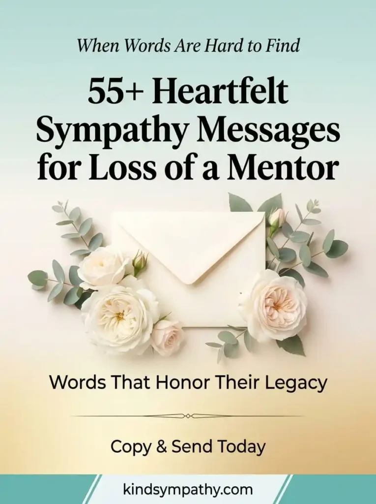 55+ heartfelt sympathy messages for loss of a mentor β Pinterest pin from kindsympathy.com with condolence words for teacher and mentor tribute