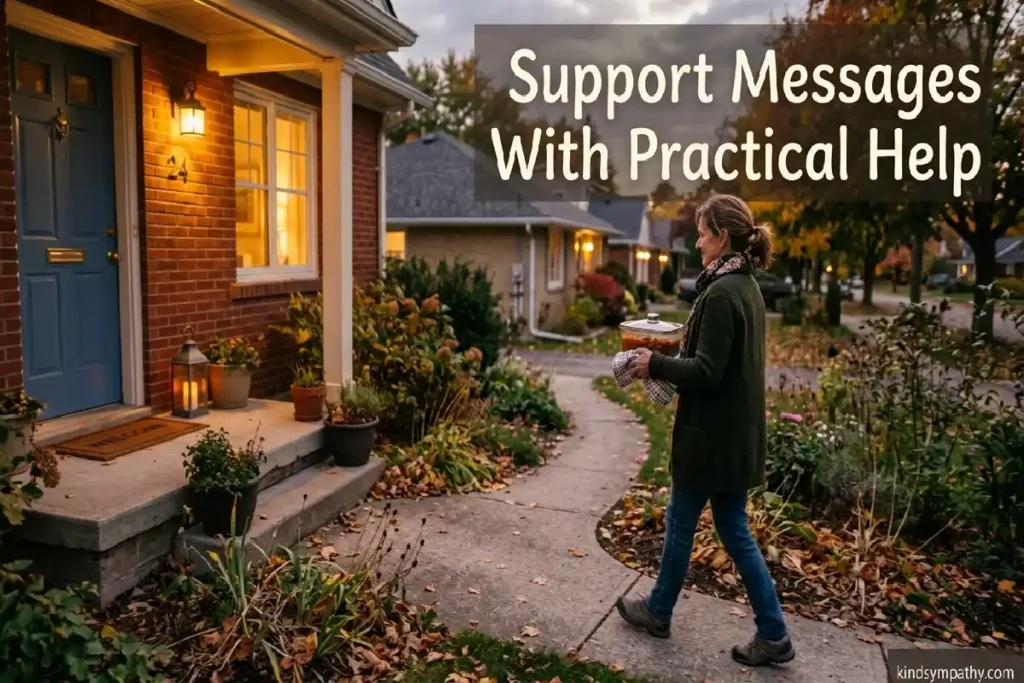 support messages offering practical help during hard times