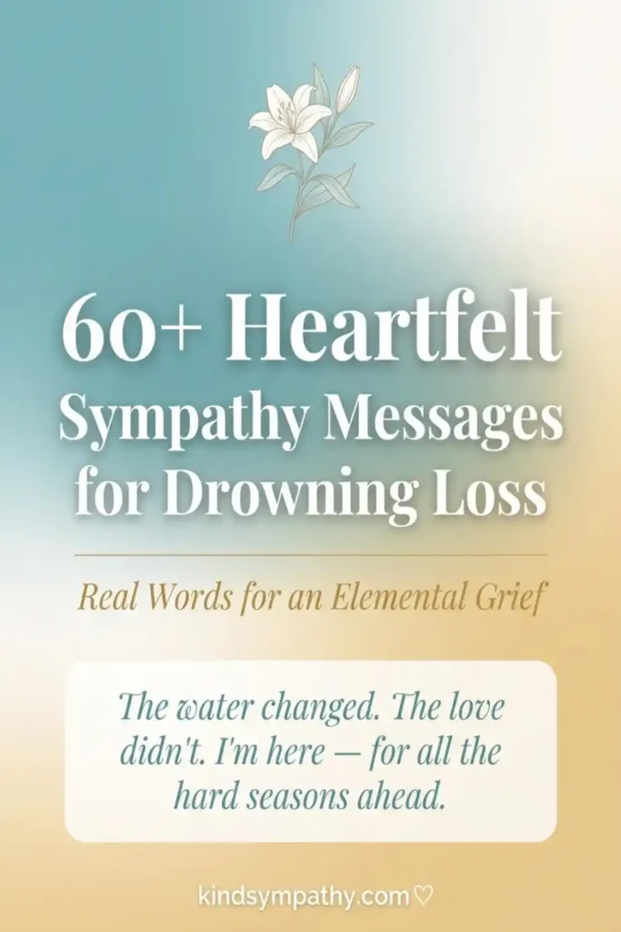 Pinterest pin — 60+ heartfelt sympathy messages for drowning death and water loss grief — kindsympathy.com