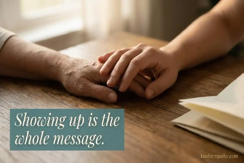 Sympathy and comfort for loss of uncle —
two hands resting together in quiet support