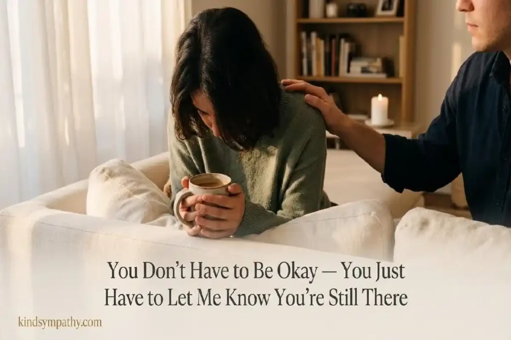 "Hand holding phone with typed support message representing mental health awareness messages that break the silence around struggling"
