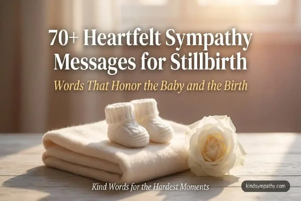 White baby booties on cream blanket with rose — 70 heartfelt sympathy messages for stillbirth — kindsympathy.com