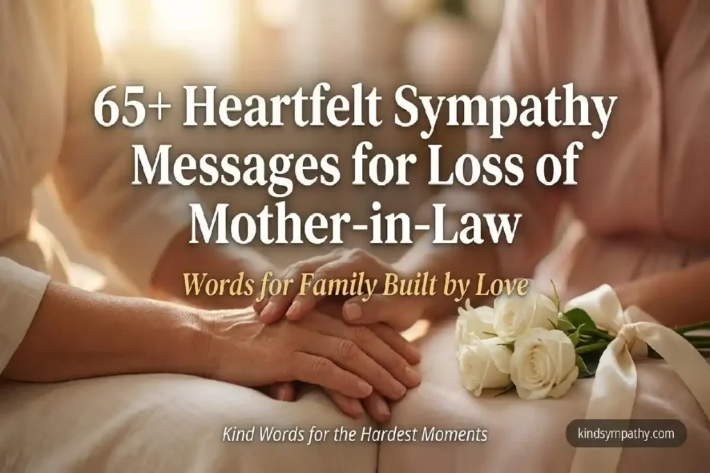 Two women's hands together with white roses — 65 heartfelt sympathy messages for loss of mother-in-law