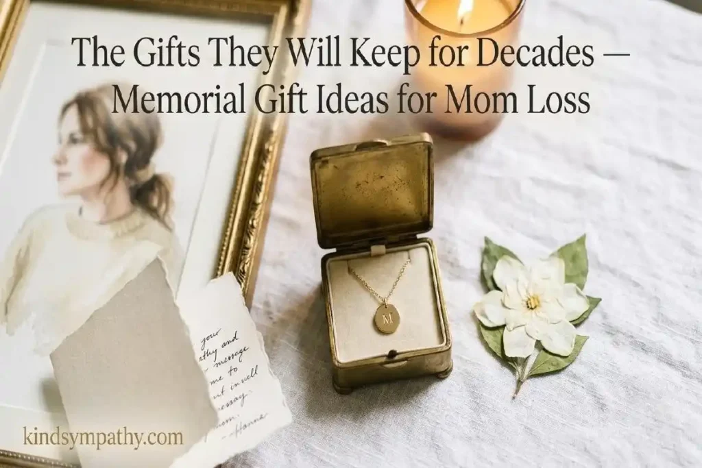 "Hands holding handwritten recipe card and letter on kitchen surface representing the irreplaceable bond honoured by sympathy gifts for loss of mother"
