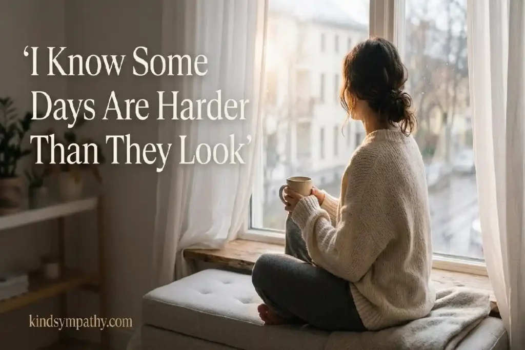 "Person sitting alone by window holding mug representing the invisible daily struggle of chronic illness and the need for genuine support"
